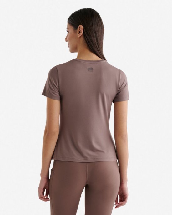 Roots Renew Knit Fitted T-Shirt - CINDER BROWN