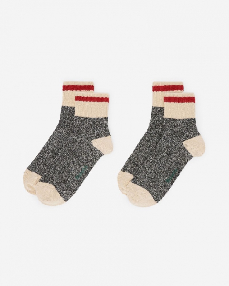 Roots Adult Classic Cabin Ankle Sock 2 Pack - SALT & PEPPER - Click Image to Close