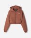 Roots Summer Cloud Cropped Full Zip Hoodie - GINGERBREAD