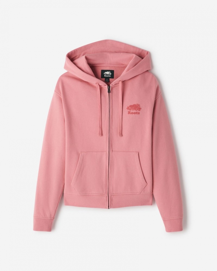 Roots Organic Original Relaxed Full Zip Hoodie - BRANDIED APRICOT - Click Image to Close