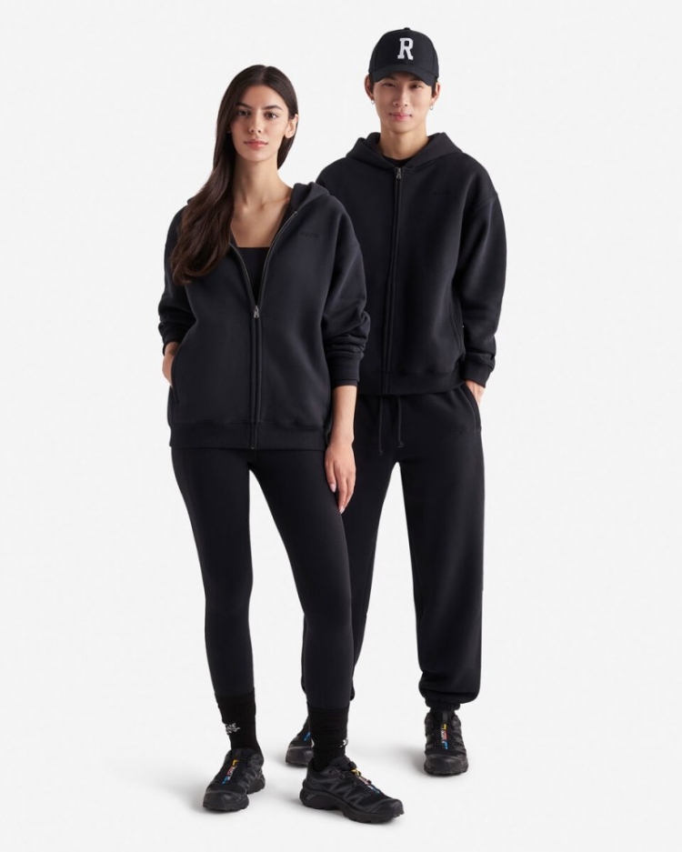Roots One Zip Hoodie - BLACK - Click Image to Close