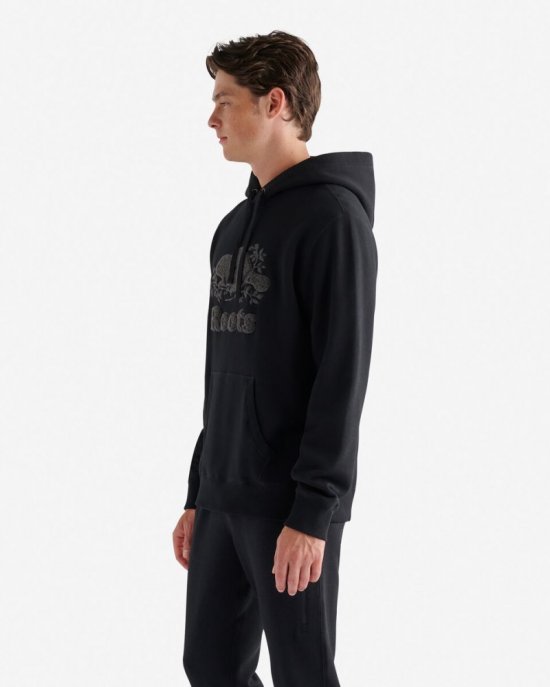 Roots Cooper Novelty Kanga Hoodie - BLACK