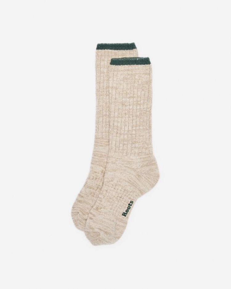 Roots Adult Roots Heritage Cotton Boot Sock - FLAXSEED MIX - Click Image to Close