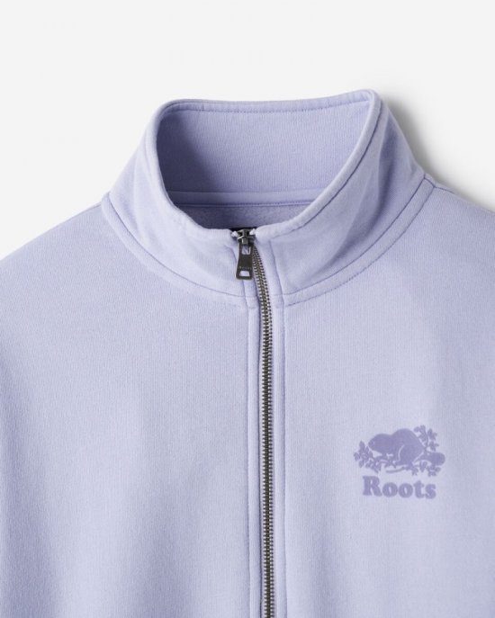 Roots Organic Cooper Relaxed Half Zip Stein - COSMIC SKY