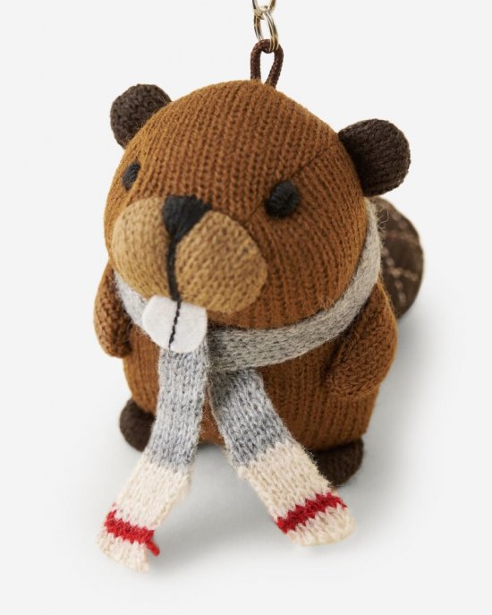 Roots Beaver Keychain - GRIZZLY BROWN