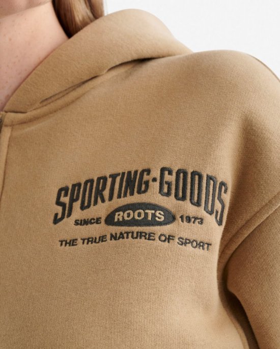 Roots Sporting Goods 99 Full Zip Hoodie - HAZELNUT CREAM