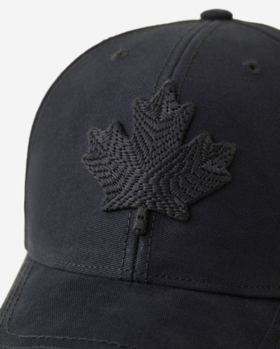 Roots Modern Leaf Baseball Cap - BLACK