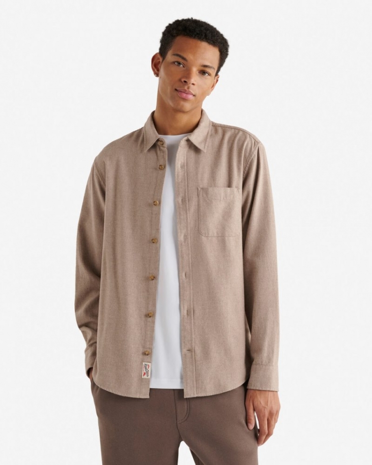 Roots Bellwoods Herringbone Shirt - WARM KHAKI MIX - Click Image to Close