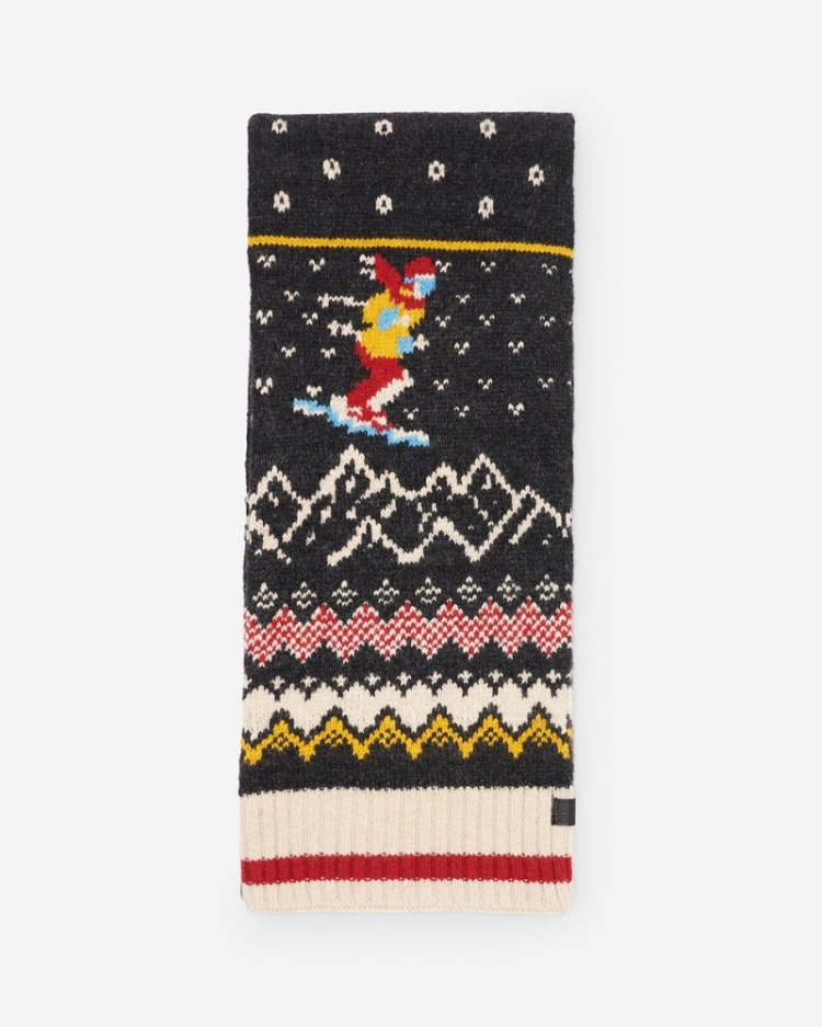 Roots Nordic Cabin Scarf - BLACK MIX - Click Image to Close