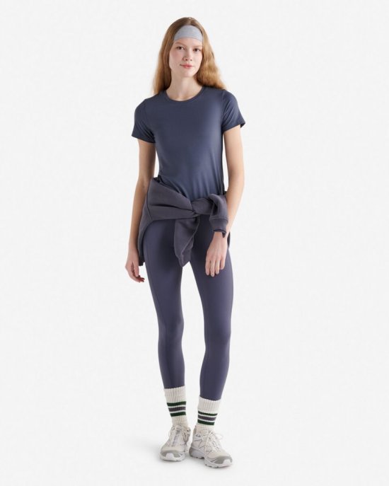 Roots Renew Knit Fitted T-Shirt - DUSTY BLUE