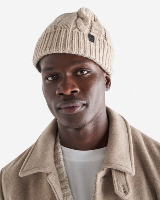 Roots Larkin Cable Wool Toque - CABIN BEIGE MIX