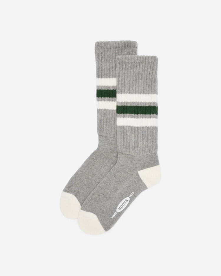 Roots Adult Sporting Goods Retro Rib Sock - ATHLETIC GREY MIX - Click Image to Close