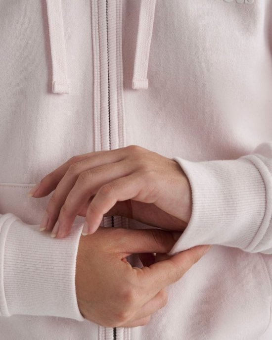 Roots Organic Original Relaxed Full Zip Hoodie - PINK PEARL