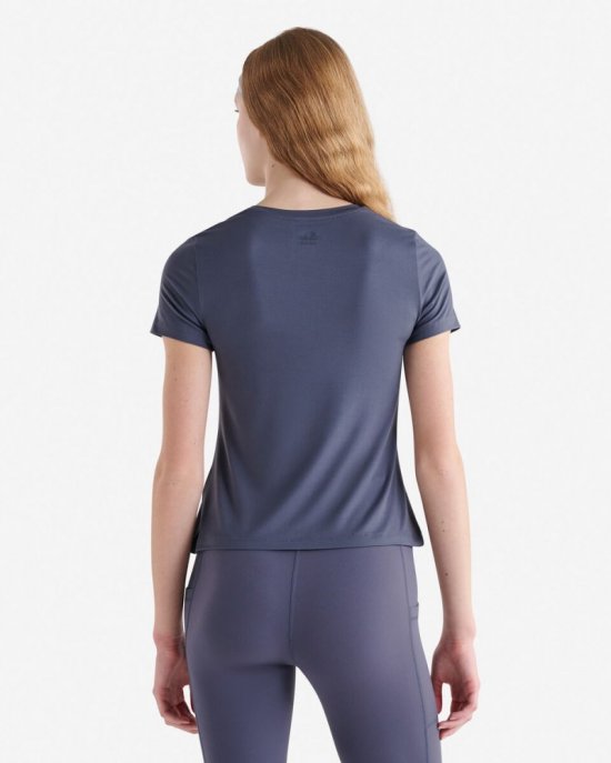 Roots Renew Knit Fitted T-Shirt - DUSTY BLUE