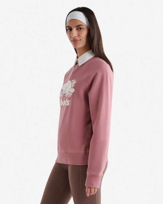 Roots Organic Original Crew Sweatshirt - RETRO ROSE
