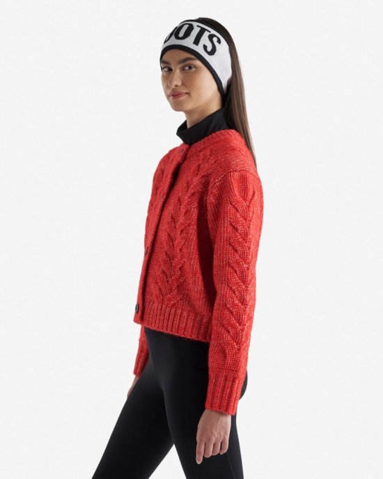Roots Rosetown Chunky Cable Cardigan - CARDINAL RED