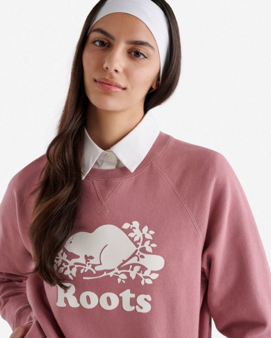 Roots Organic Original Crew Sweatshirt - RETRO ROSE