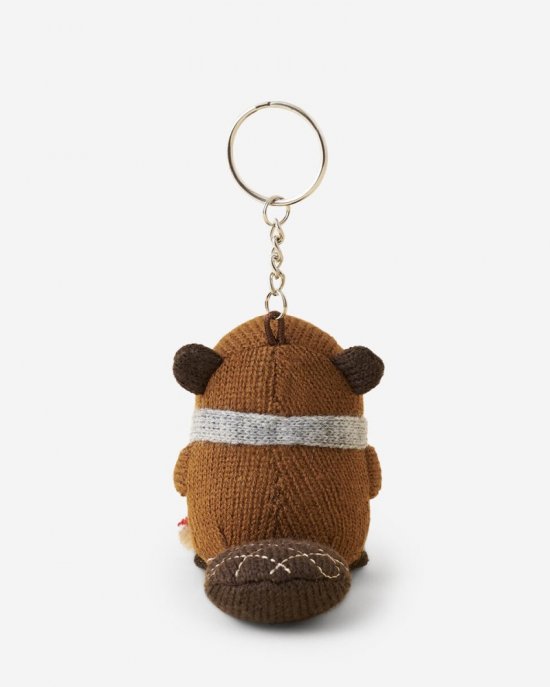 Roots Beaver Keychain - GRIZZLY BROWN