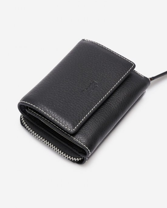 Roots Small Trifold Clutch Prince - BLACK