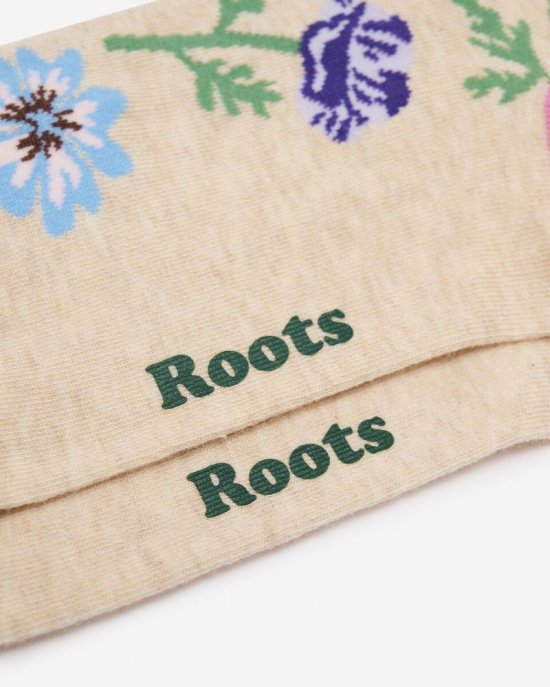 Roots Adult Springfield Print Crew Sock - OATMEAL MIX