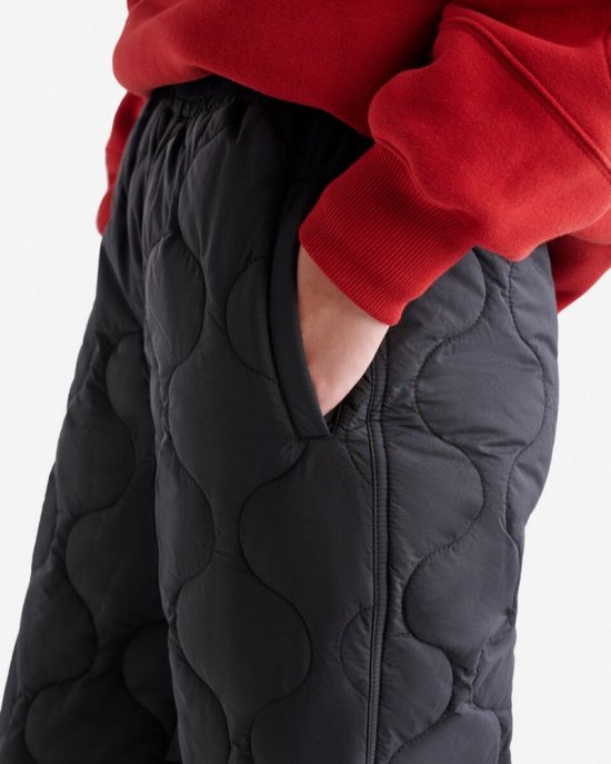 Roots Quilted Track Pant - BLACK