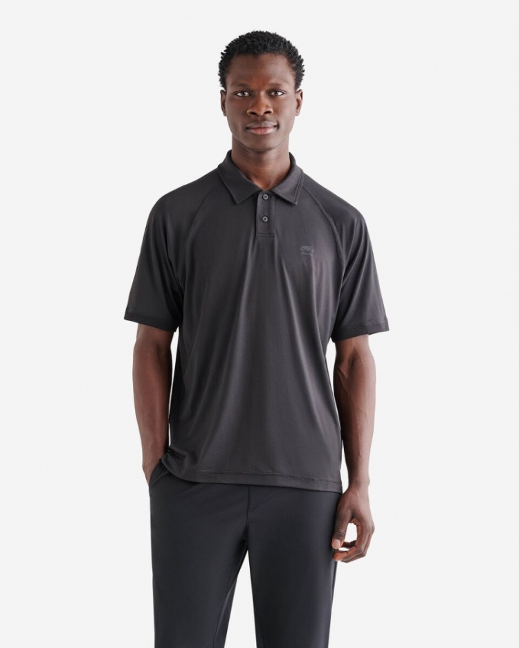 Roots Renew Short Sleeve Polo - BLACK - Click Image to Close