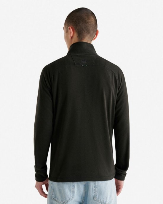 Roots Renew Microfleece Half Zip Stein - BLACK