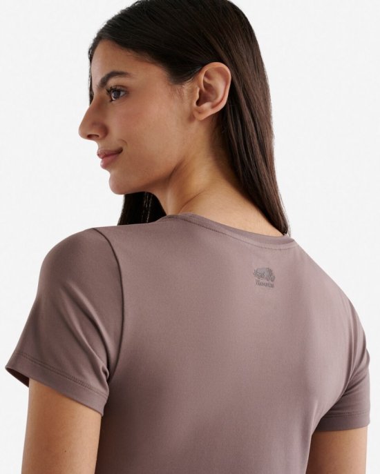Roots Renew Knit Fitted T-Shirt - CINDER BROWN