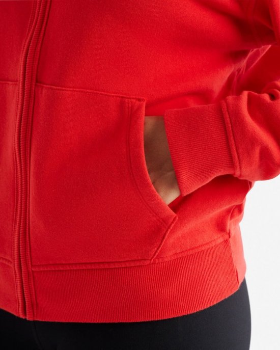 Roots Organic Original Relaxed Full Zip Hoodie - CARDINAL RED