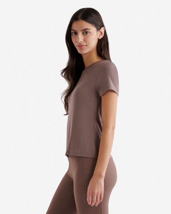 Roots Renew Knit Fitted T-Shirt - CINDER BROWN
