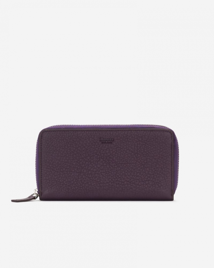 Roots Zip Around Clutch Cloud - DEEP PURPLE - Click Image to Close
