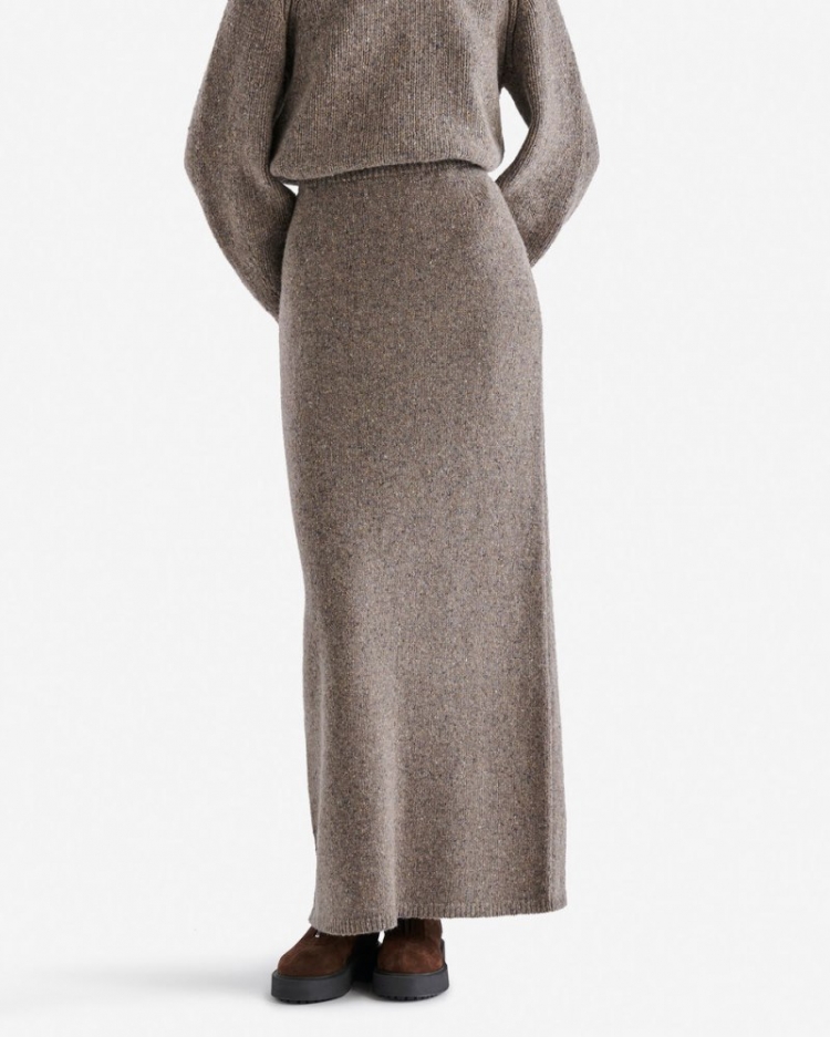 Roots Cormorant Maxi Skirt - GREY TWEED - Click Image to Close