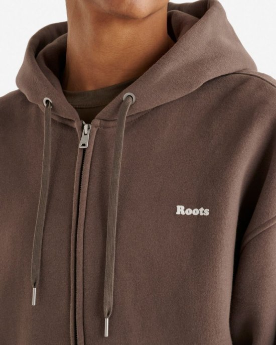 Roots Cloud Full Zip Hoodie - UMBER BROWN