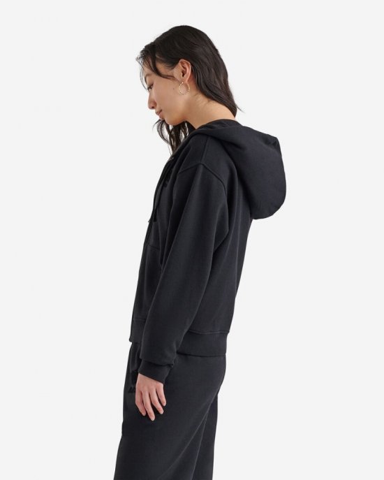 Roots Organic Original Relaxed Full Zip Hoodie - BLACK