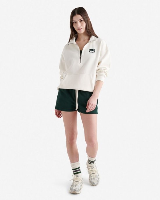Roots Organic Cooper Relaxed Half Zip Stein - EGRET