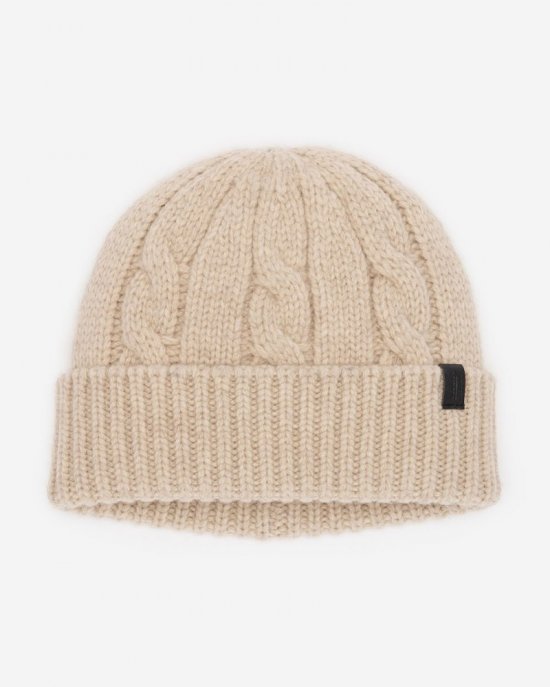 Roots Larkin Cable Wool Toque - CABIN BEIGE MIX
