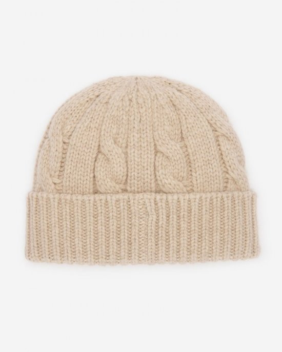 Roots Larkin Cable Wool Toque - CABIN BEIGE MIX