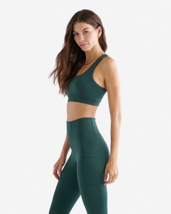Roots Restore Stretch Sports Bra - VARSITY GREEN