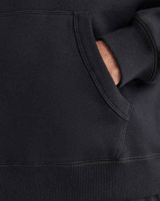 Roots Organic Cooper Relaxed Kanga Half Zip Stein - BLACK/BLACK