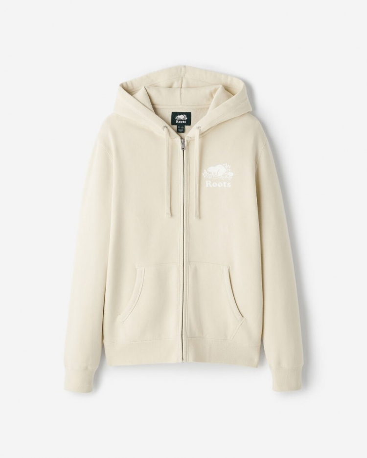 Roots Organic Original Full Zip Hoodie - ALMOND MILK - Click Image to Close