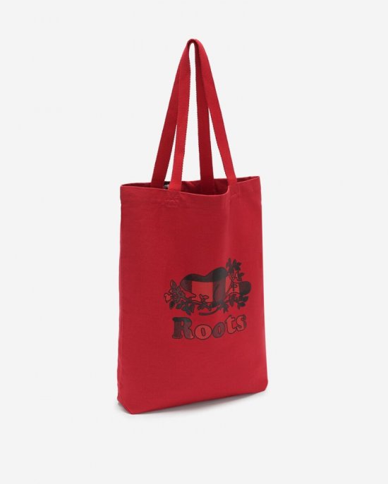 Roots Cooper Plaid Tote - CABIN RED