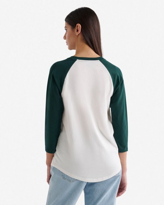 Roots Womens Organic Cooper Baseball T-shirt - VARSITY GREEN