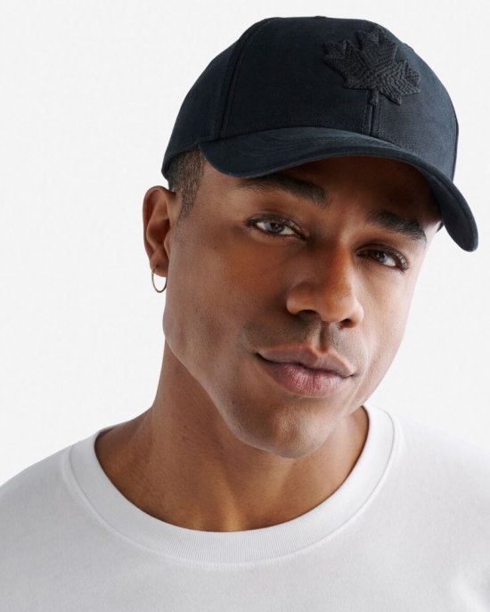Roots Modern Leaf Baseball Cap - BLACK