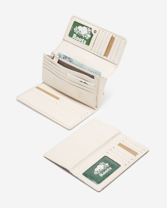 Roots Large Chequebook Clutch Cervino - IVORY