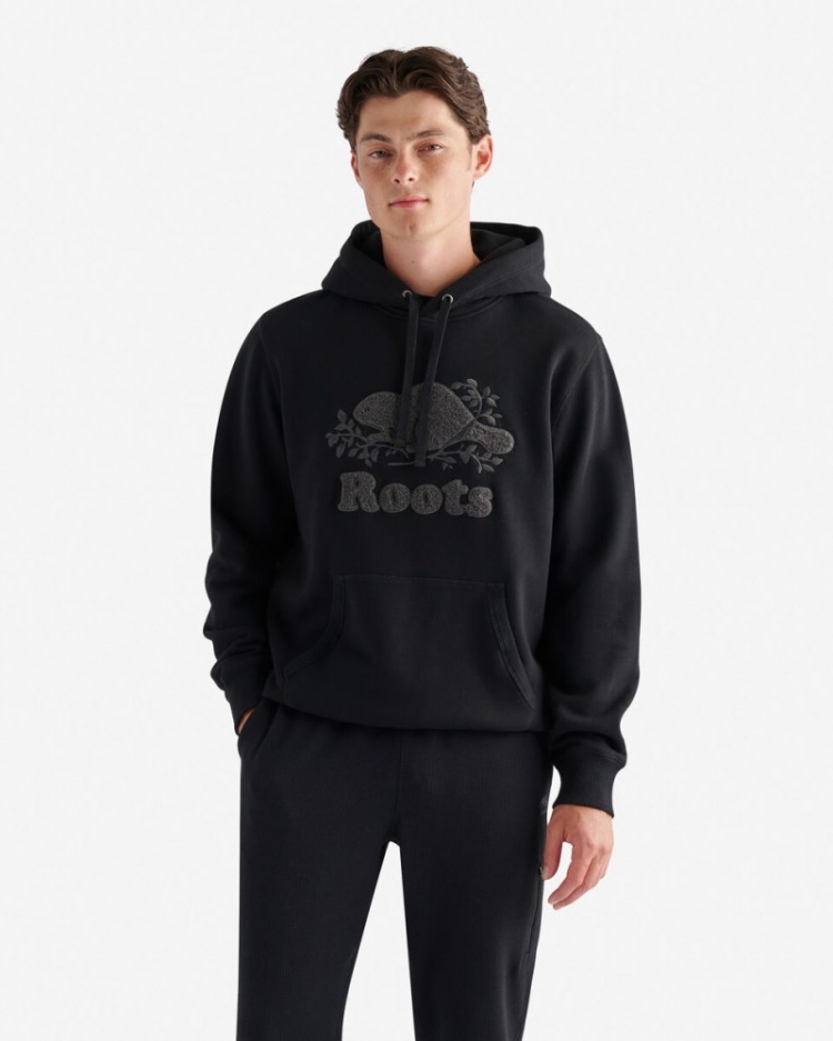 Roots Cooper Novelty Kanga Hoodie - BLACK - Click Image to Close