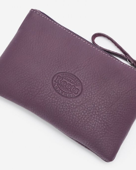 Roots Medium Zip Pouch Cloud - DEEP PURPLE