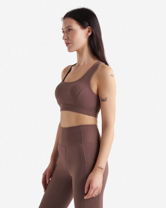 Roots Restore Stretch Sports Bra - CINDER BROWN