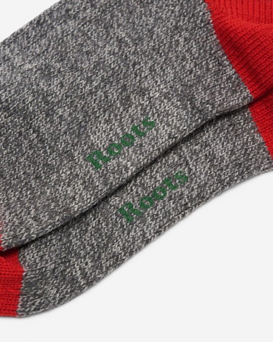 Roots Adult Roots Warm Cabin Pop Sock 2 Pack - MEDIUM GREY MIX