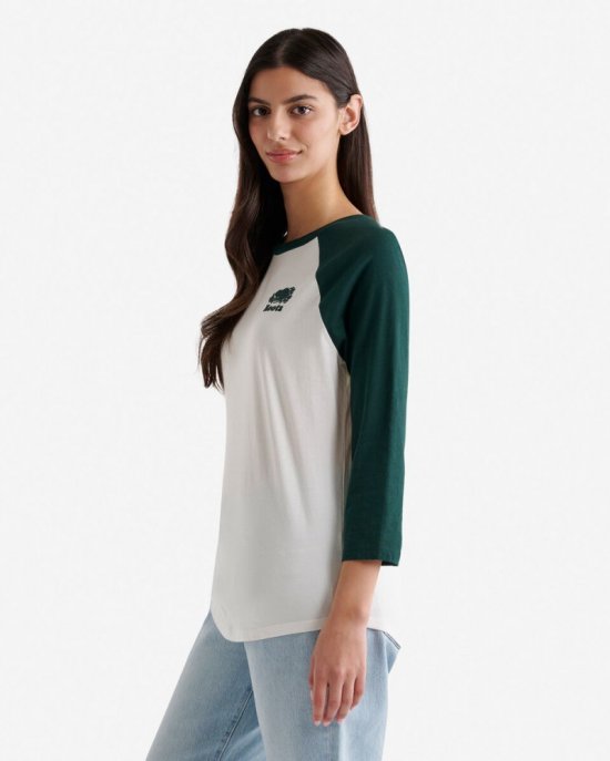 Roots Womens Organic Cooper Baseball T-shirt - VARSITY GREEN