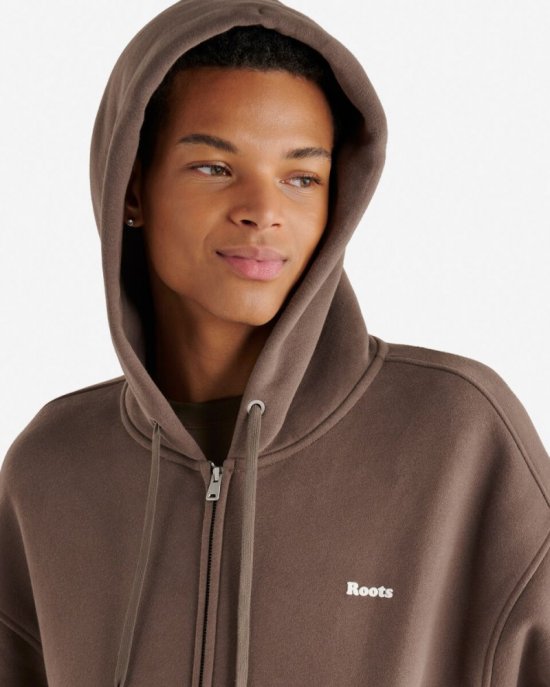 Roots Cloud Full Zip Hoodie - UMBER BROWN